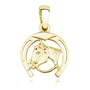 Pandantiv argint placat cu aur galben potcoava cal DiAmanti KS0137G-DIA (Argint 925‰ 1,7 g.)